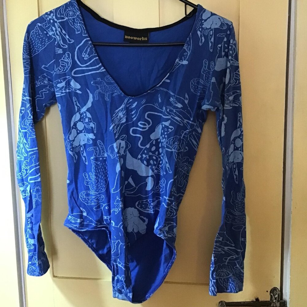 Nooworks dogs long sleeve bodysuit leotard